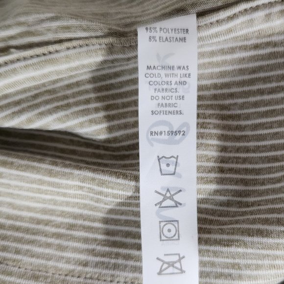 Glyder Simplicity Polo Linen Cream grey Stripe Limitless Movement Size Large - Picture 10 of 10